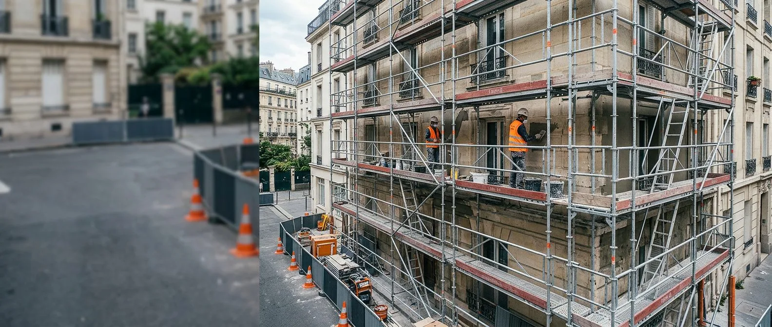 Location d'échafaudage façadier — façade et ravalement IDF