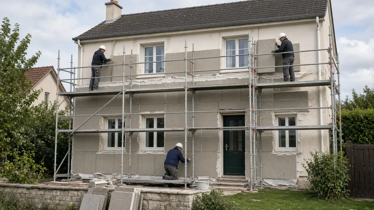 Échafaudage pour ITE et isolation extérieure en Île-de-France