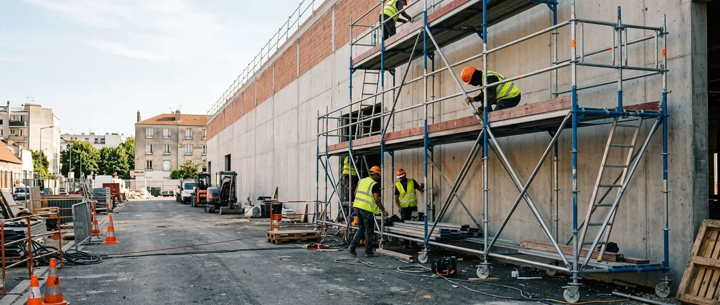 Chantier échafaudage — Delacroix à Corbeil-Essonnes